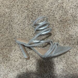 Giani Bernini Glittering Silver Spiral Heels